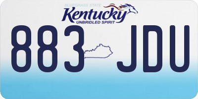 KY license plate 883JDU