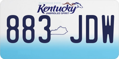 KY license plate 883JDW