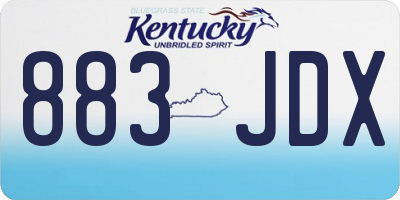 KY license plate 883JDX