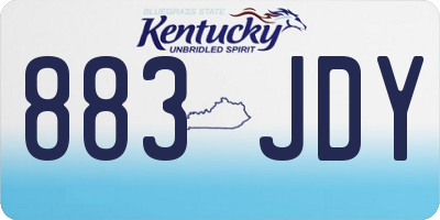 KY license plate 883JDY
