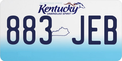KY license plate 883JEB