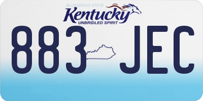 KY license plate 883JEC