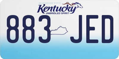 KY license plate 883JED