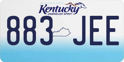 KY license plate 883JEE
