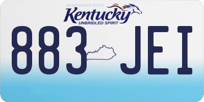 KY license plate 883JEI