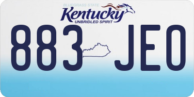 KY license plate 883JEO