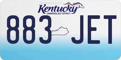 KY license plate 883JET