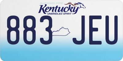 KY license plate 883JEU