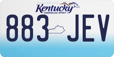 KY license plate 883JEV