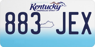 KY license plate 883JEX