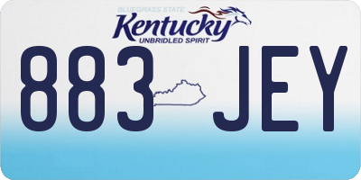 KY license plate 883JEY