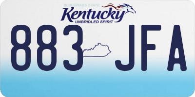 KY license plate 883JFA