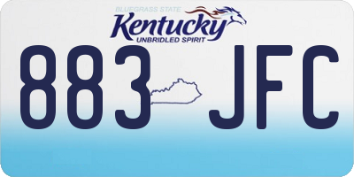 KY license plate 883JFC