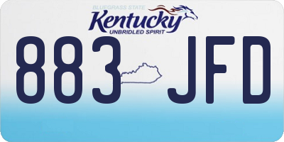 KY license plate 883JFD