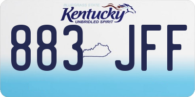 KY license plate 883JFF