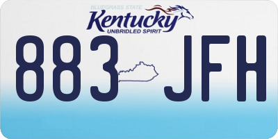 KY license plate 883JFH