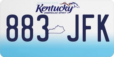 KY license plate 883JFK