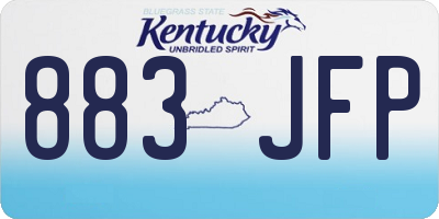 KY license plate 883JFP