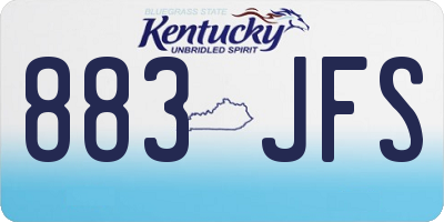 KY license plate 883JFS