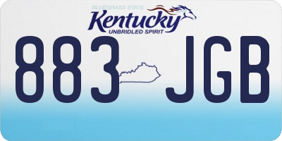 KY license plate 883JGB
