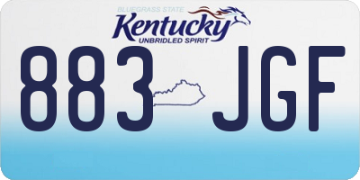 KY license plate 883JGF