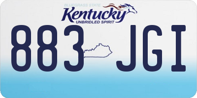 KY license plate 883JGI