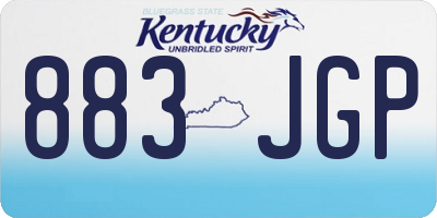 KY license plate 883JGP
