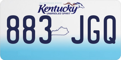 KY license plate 883JGQ
