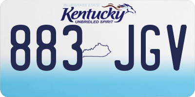KY license plate 883JGV