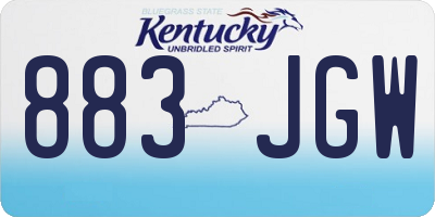 KY license plate 883JGW