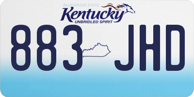 KY license plate 883JHD