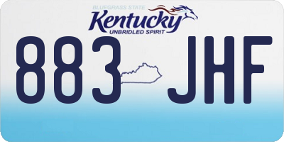 KY license plate 883JHF