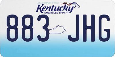 KY license plate 883JHG
