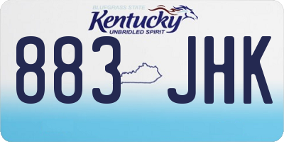 KY license plate 883JHK