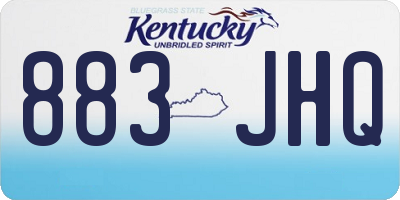 KY license plate 883JHQ