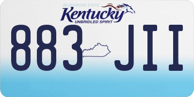 KY license plate 883JII