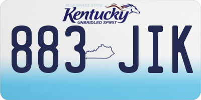 KY license plate 883JIK