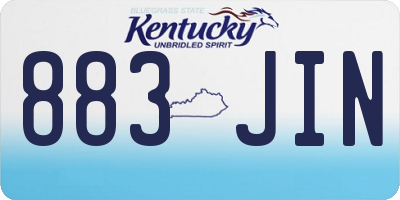 KY license plate 883JIN