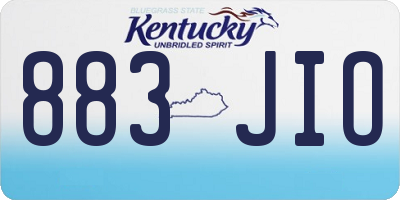 KY license plate 883JIO