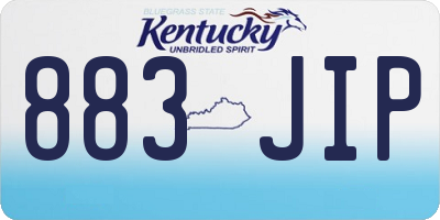 KY license plate 883JIP