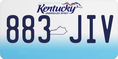 KY license plate 883JIV