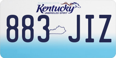 KY license plate 883JIZ