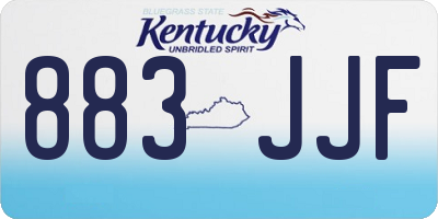 KY license plate 883JJF