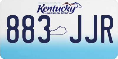 KY license plate 883JJR