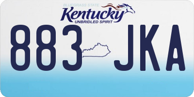 KY license plate 883JKA