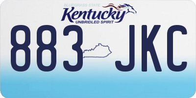 KY license plate 883JKC