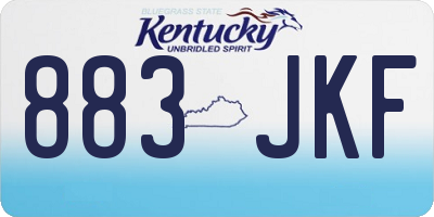 KY license plate 883JKF