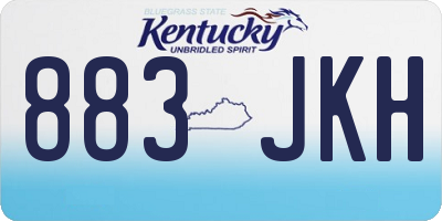 KY license plate 883JKH