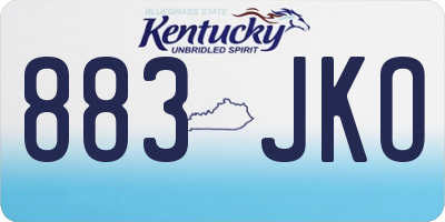 KY license plate 883JKO