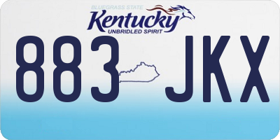 KY license plate 883JKX
